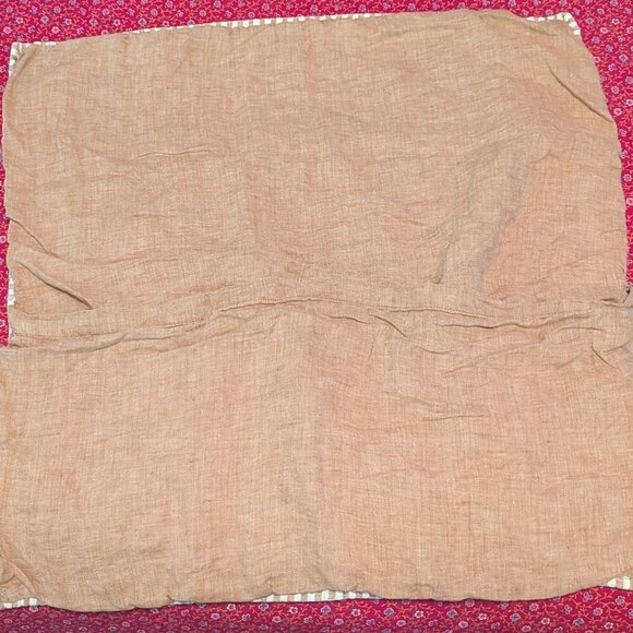 West Elm European Flax Linen Classic Stripe Duvet Euro Sham Terracotta Mélange - Picture 4 of 6